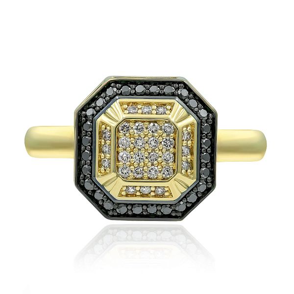 Кольцо из желтого золота с бриллиантами