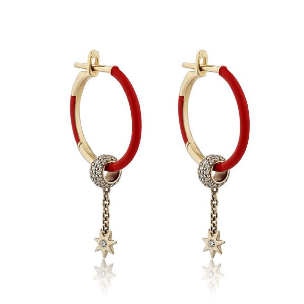 Серьги из желтого золота с бриллиантами