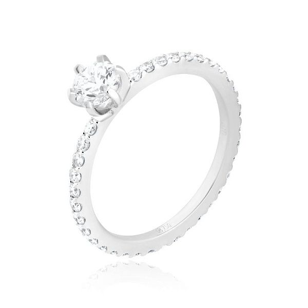 Кольцо из белого золота с бриллиантами