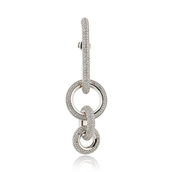 Серьга из белого золота с бриллиантами