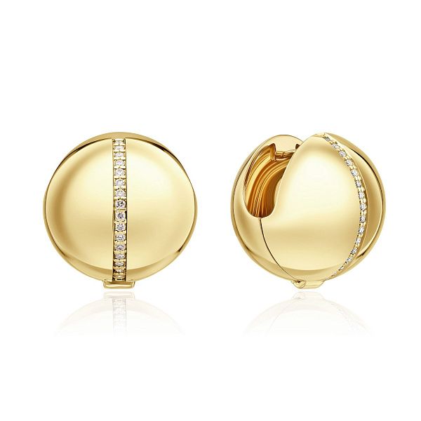 Серьги из желтого золота с бриллиантами