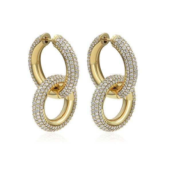 Серьги из желтого золота с бриллиантами