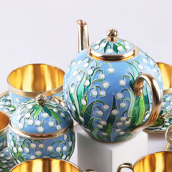 Сервиз чайный «Ландыши» из серебра