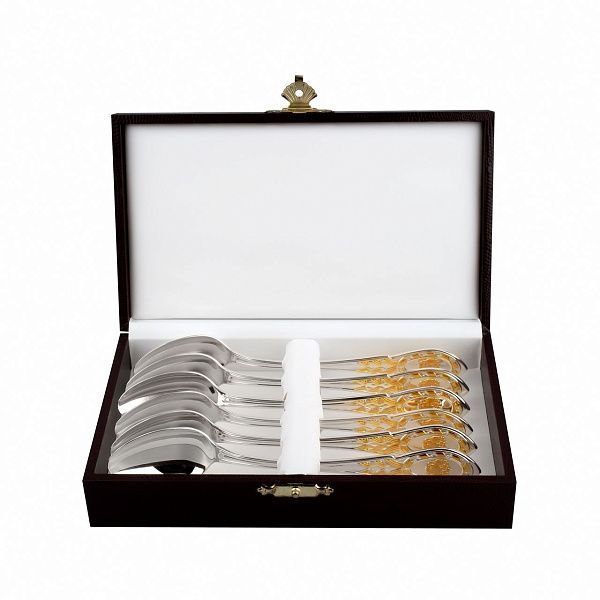 Набор чайных ложек «Государственный» с золочением