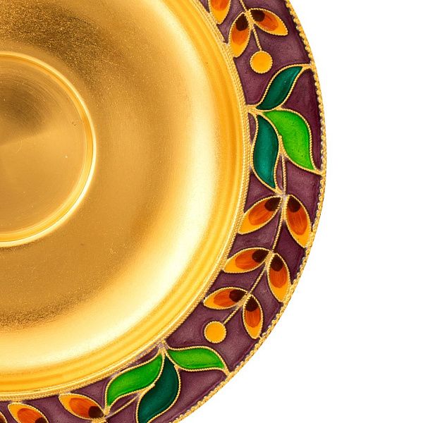 Блюдце «Лилии» из серебра 