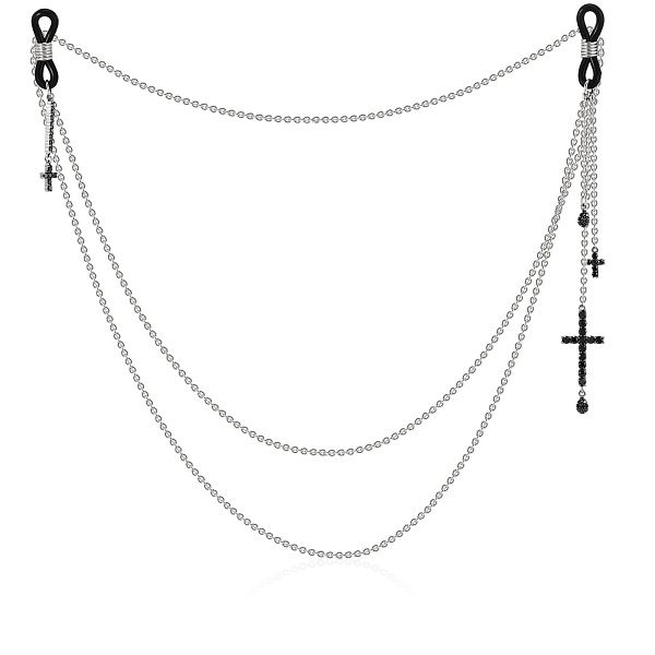 Колье для очков из белого золота с бриллиантами