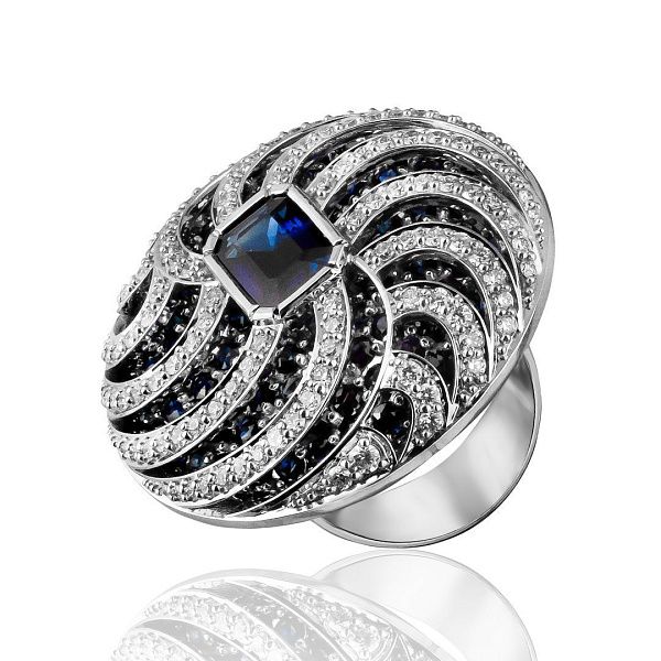Кольцо «Vortex» из белого золота с сапфиром 2.01 ct и бриллиантами