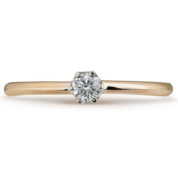 Кольцо из красного золота с бриллиантом