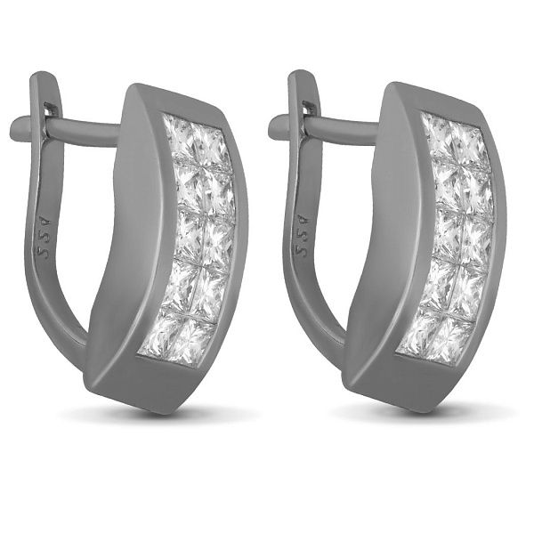 Серьги из белого золота с бриллиантами