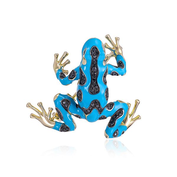 Брошь из желтого золота с бриллиантами