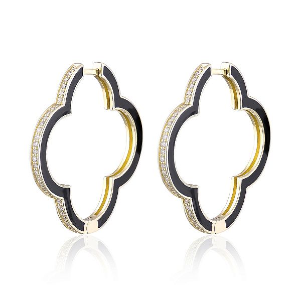 Серьги из желтого золота с бриллиантами