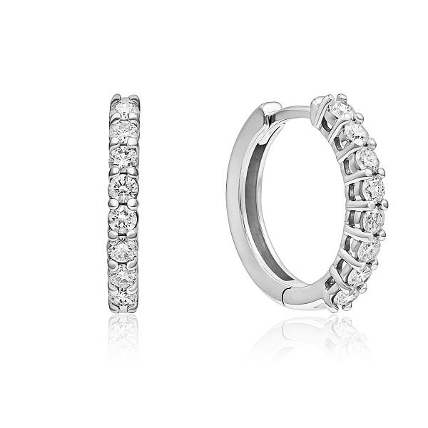 Серьги из белого золота с бриллиантами