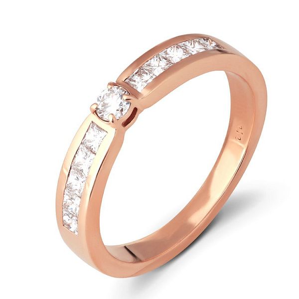 Кольцо из красного золота с бриллиантами