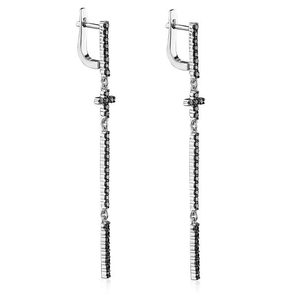 Серьги из белого золота с бриллиантами