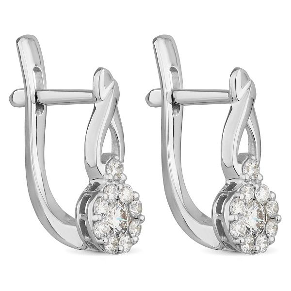 Серьги из белого золота с бриллиантами