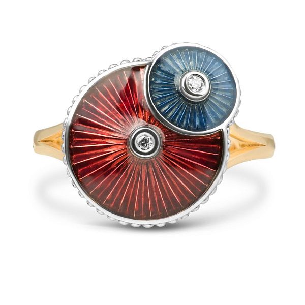 Кольцо из желтого золота с бриллиантами