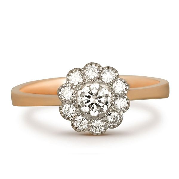 Кольцо из красного золота с бриллиантами