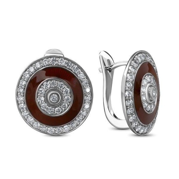 Серьги из белого золота с бриллиантами