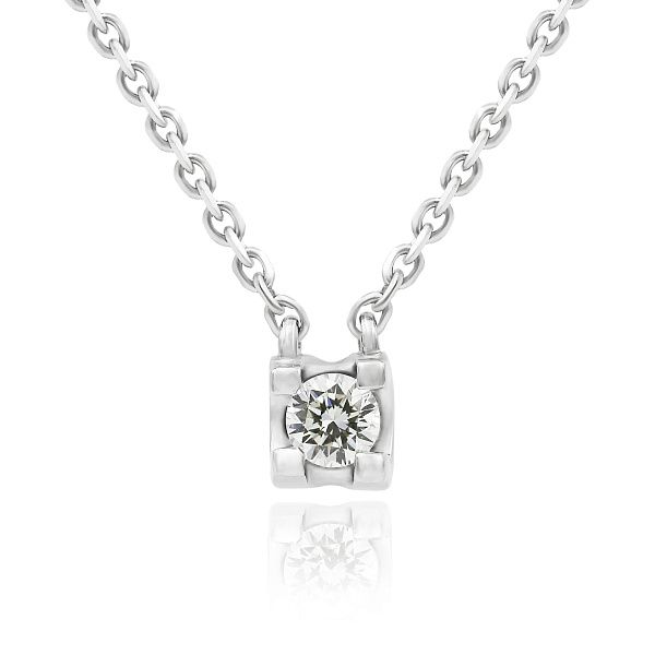 Колье из белого золота с бриллиантом