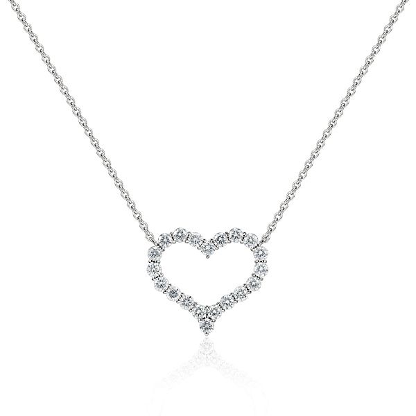 Колье «Сердце» из белого золота с бриллиантами