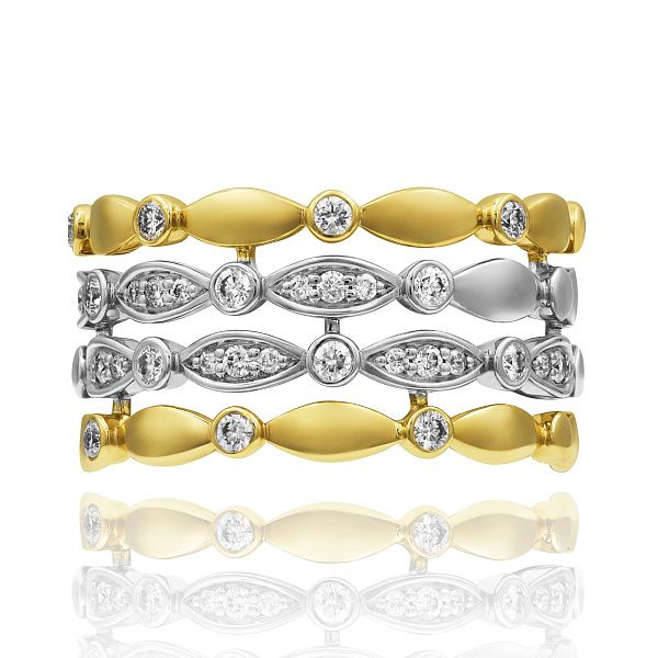 Кольцо из желтого золота с бриллиантами