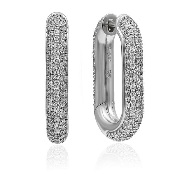 Серьги из белого золота с бриллиантами