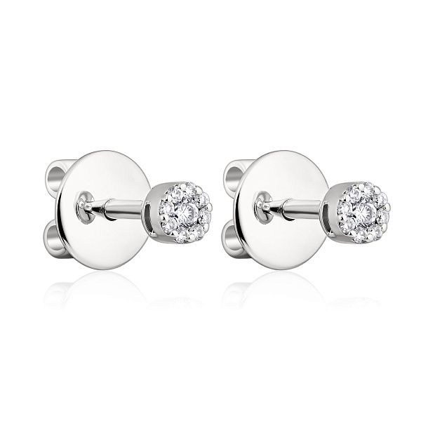 Пусеты из белого золота с бриллиантами