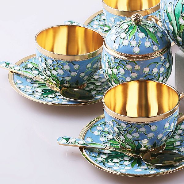 Сервиз чайный «Ландыши» из серебра