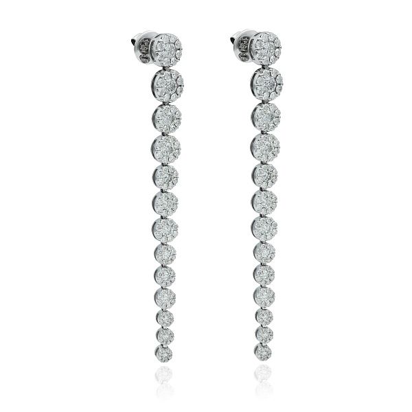 Пусеты из белого золота с бриллиантами