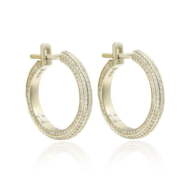 Серьги из желтого золота с бриллиантами