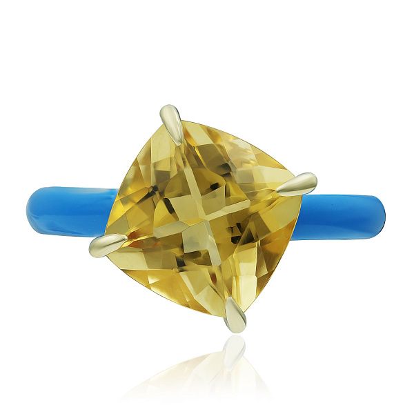 Кольцо из желтого золота с цитрином