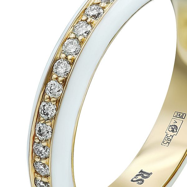 Кольцо из красного золота с бриллиантами