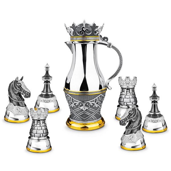 стопка-перевертыш «Ладья» из серебра