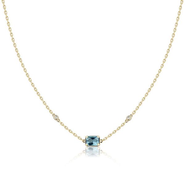 Колье из желтого золота с топазом и бриллиантами