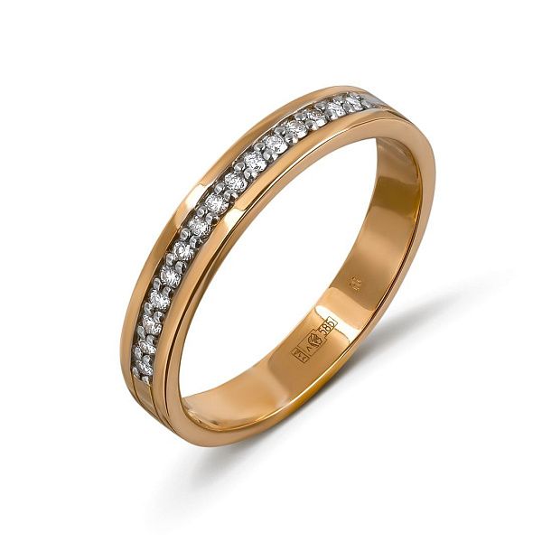 Кольцо из красного золота с бриллиантами