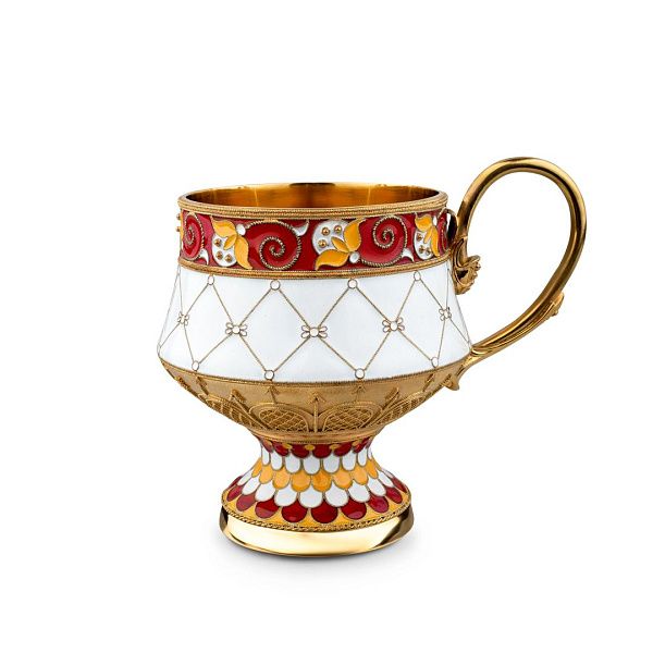 Набор чашка с блюдцем из серебра 