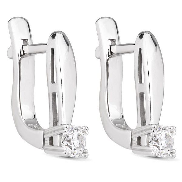 Серьги из белого золота с бриллиантами