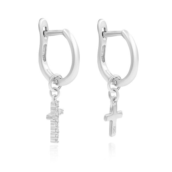 Серьги из белого золота с бриллиантами