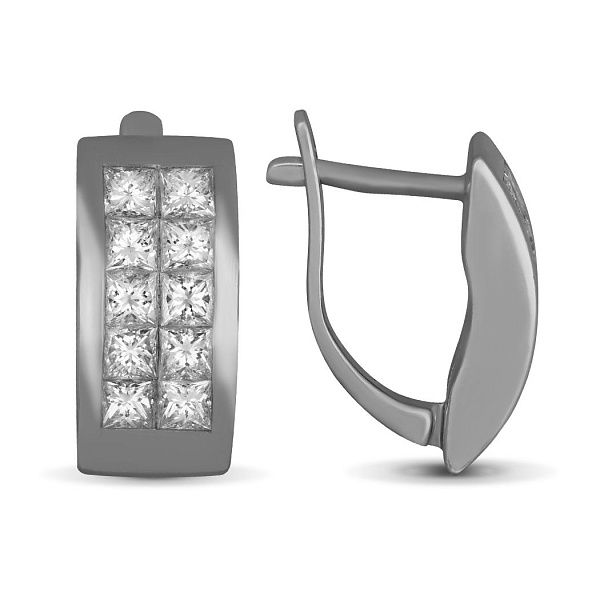 Серьги из белого золота с бриллиантами