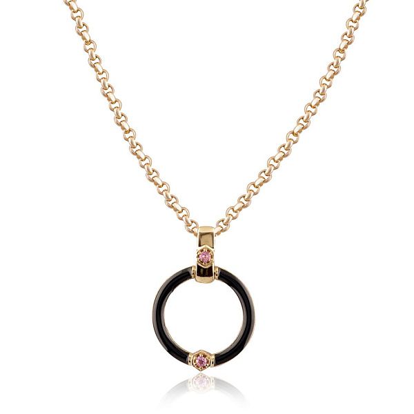 Колье из желтого золота с аметистами