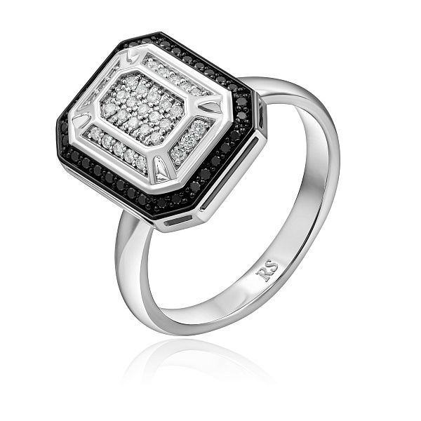 Кольцо из белого золота с бриллиантами