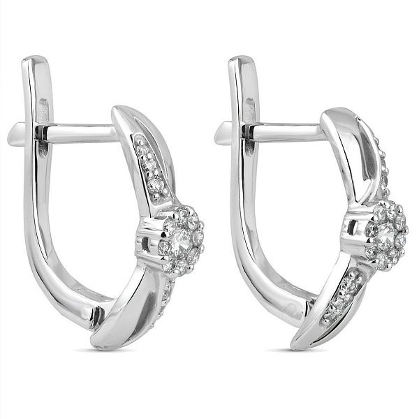 Серьги из белого золота с бриллиантами