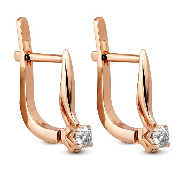 Серьги из красного золота с бриллиантами