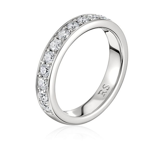 Обручальное кольцо из белого золота с бриллиантами