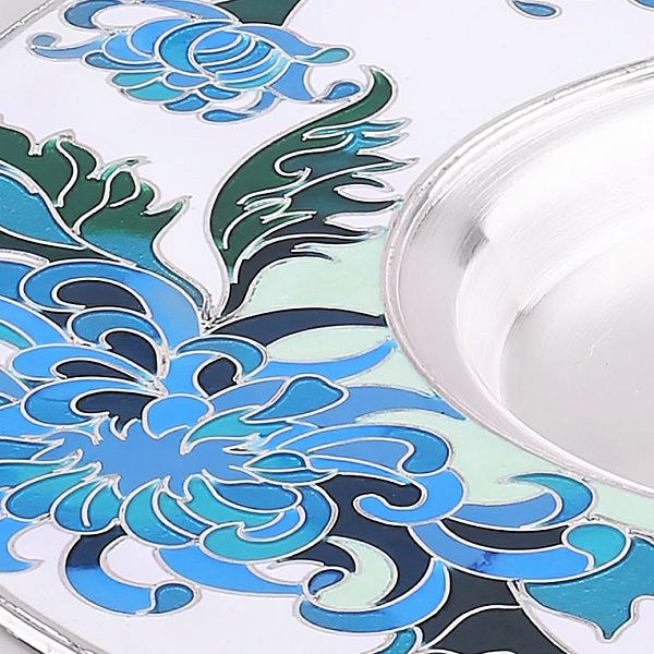 Блюдце «Хризантемы» из серебра