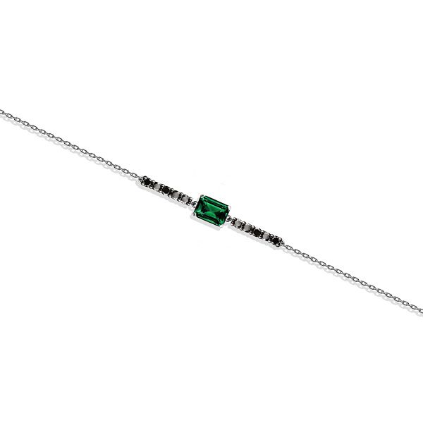 Браслет из белого золота с турмалином и бриллиантами