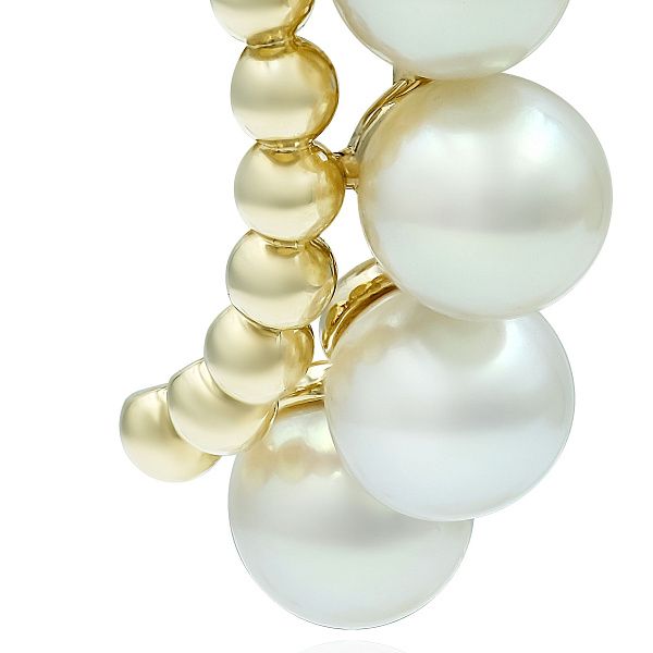 Пусеты из желтого золота с жемчугом