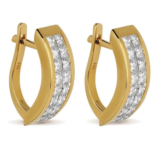 Серьги из желтого золота с бриллиантами