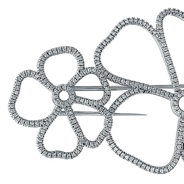 Брошь из белого золота с бриллиантами