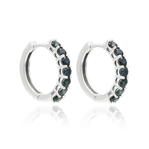 Серьги из белого золота с сапфирами